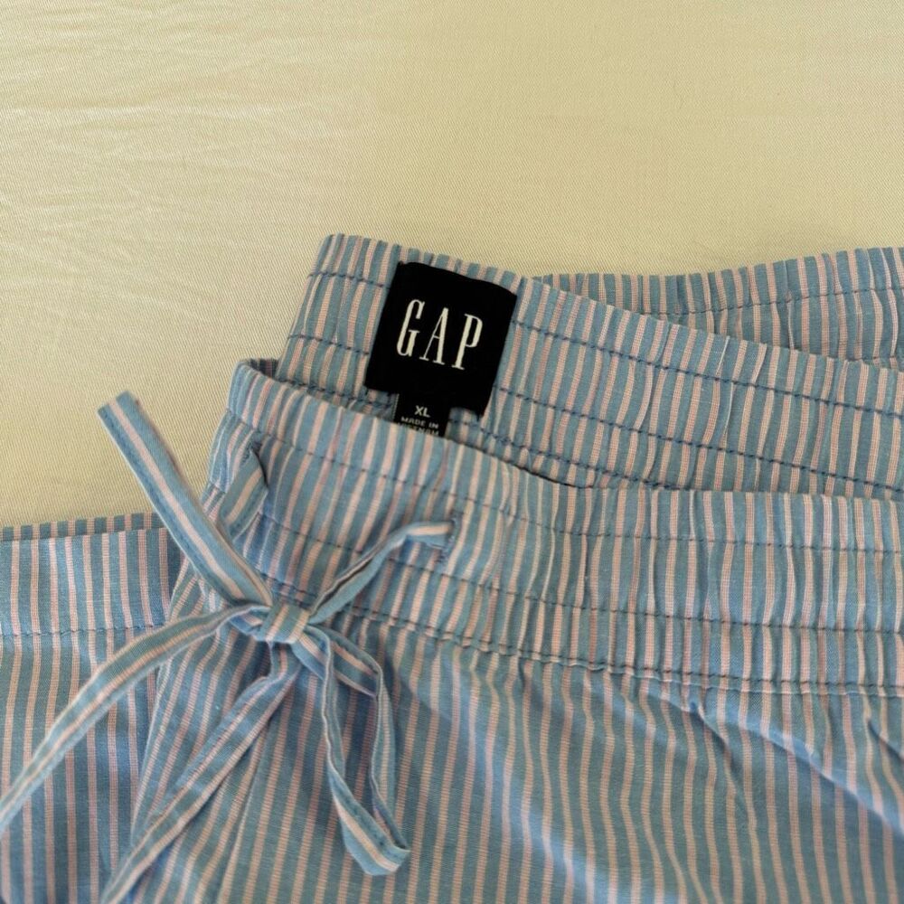 Gap Blue Pink Stripe Pajama Pants | Cotton Sleep Lounge Pants | Size XL | NWT - Picture 3 of 10